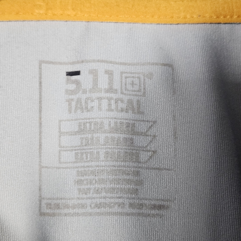 5.11 Tactical Men's XL Polo Short Sleeve Odyssey Chest Pocket Lt Grey Shirt Zip - Picture 5 of 11